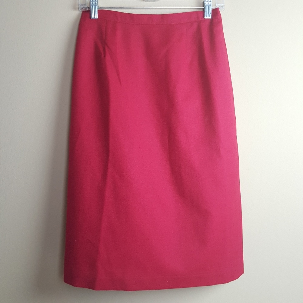 APPLESEED'S  100% Wool Pockets Career Pink Straight Pencil Skirt Sz 8